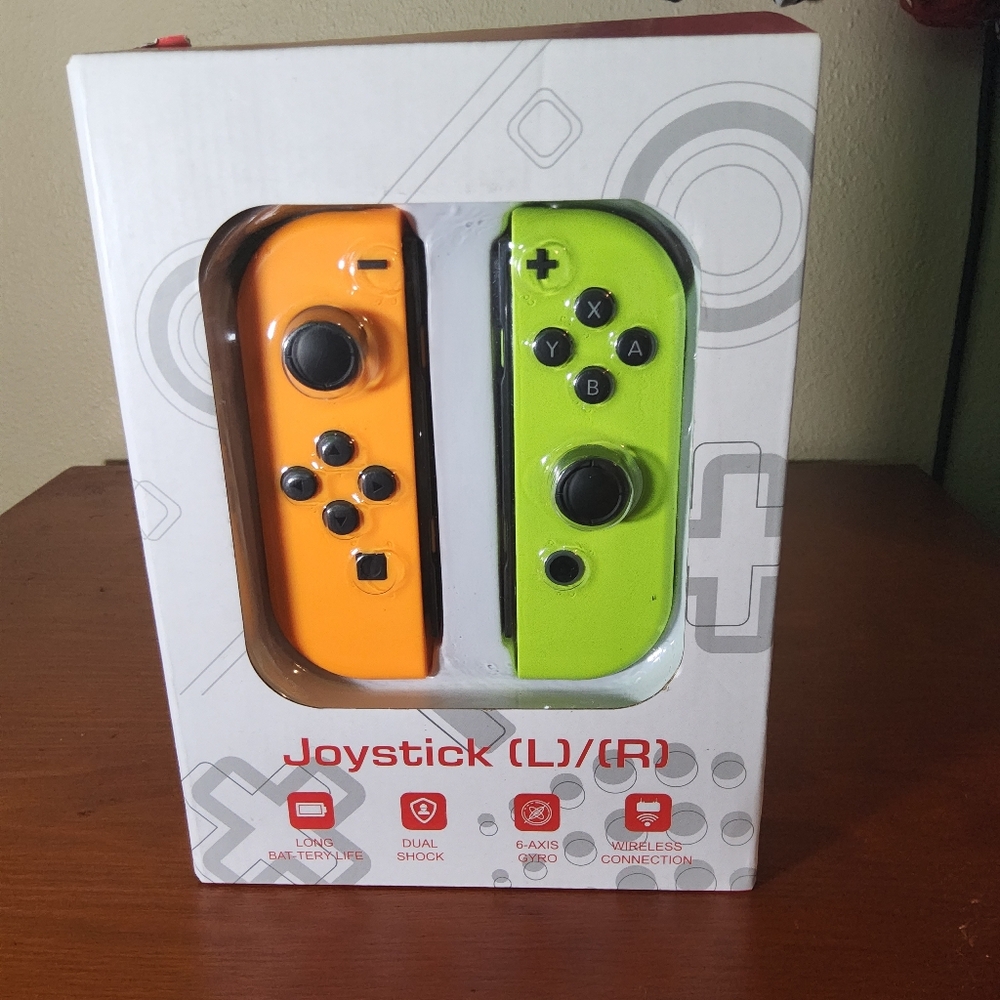 Nintendo Switch Joy-Con L/R Orange Green Wireless Controllers - Captain's Gaming